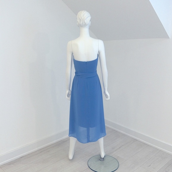 NWT SAMPLE SALE Social Dessy 8141 size 10 Cornflower Blue Nu-Georgette Pristine - Picture 4 of 7